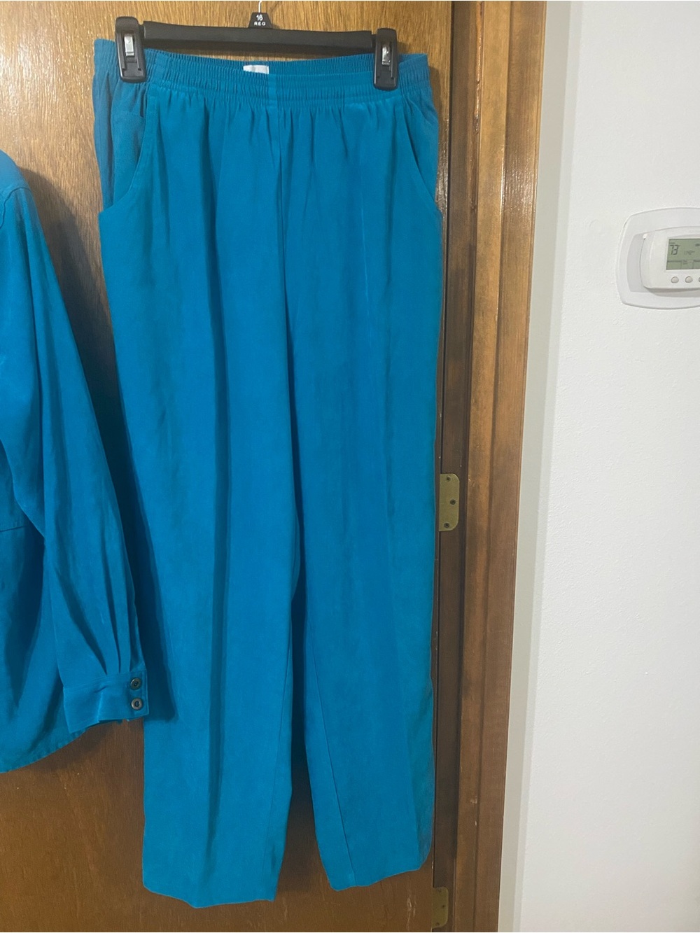 Koret Teal Straight-Leg Elastic Waist Pants Size 14